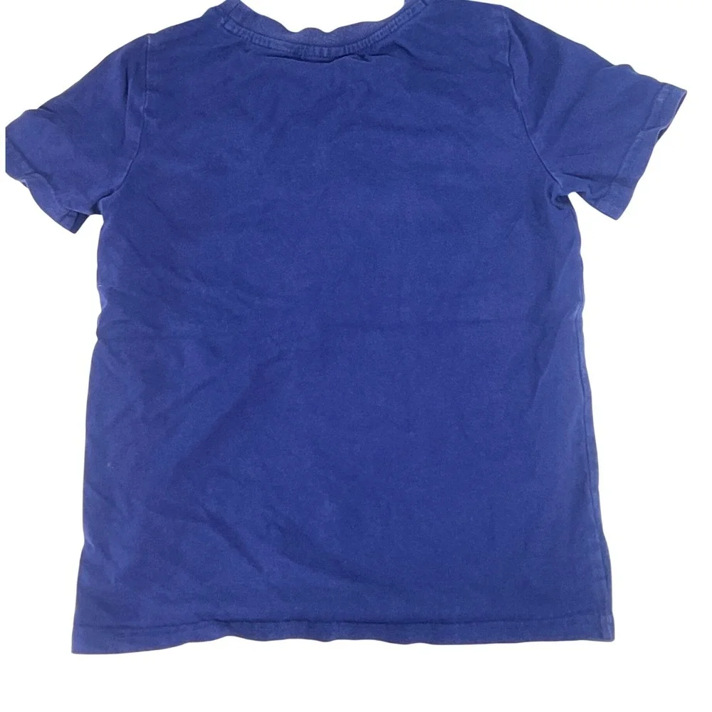Puma Kids Blue White Short Sleeve Shirt Boys 4/5 Loungewear Athletic Sporty